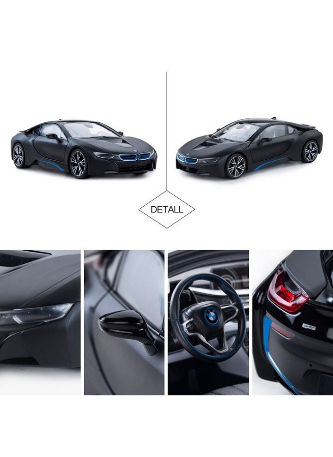 راستار سيارة سباق RASTAR للتحكم عن بعد، سيارة سباق BMW i8 بمقياس 1:14، بتحكم لاسلكي، أبواب مفتوحة، لون أسود مطفي  - Image 5