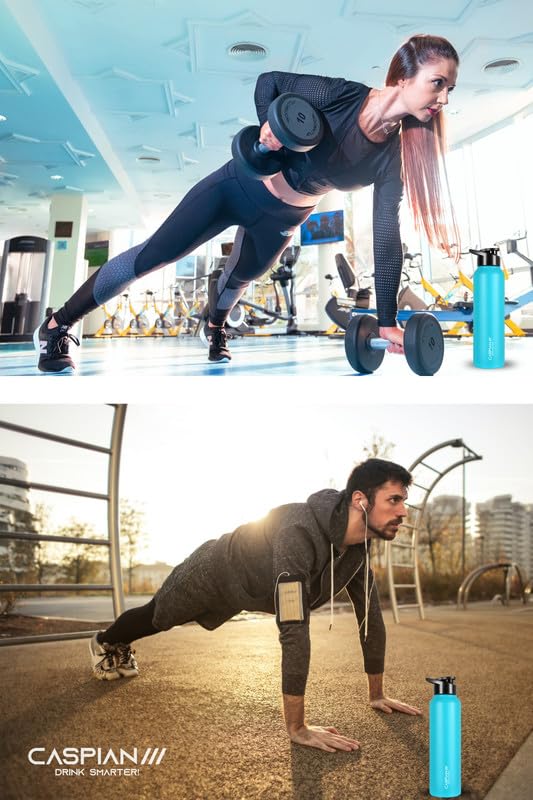 CASPIAN /// HIke ISI Certified Stainless Steel Water Bottle 1 ltr. (Bright Teal, 1 Litre) | Leak Proof Sipper for Fridge Home Office Travel School Kids Boys Girls Adults Sports Gym Yoga | BPA Free - Image 5