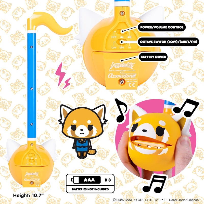 Otamatone Classic Aggretsuko Happy Sweet [Officially Licensed Sanrio] Japanese Character Electronic Musical Instrument Portable Synthesizer from Japan Maywa Denki for Children Kids and Adults Gift - Image 4