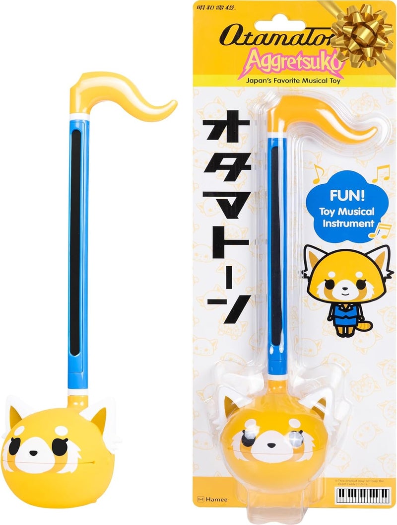 Otamatone Classic Aggretsuko Happy Sweet [Officially Licensed Sanrio] Japanese Character Electronic Musical Instrument Portable Synthesizer from Japan Maywa Denki for Children Kids and Adults Gift - Image 1