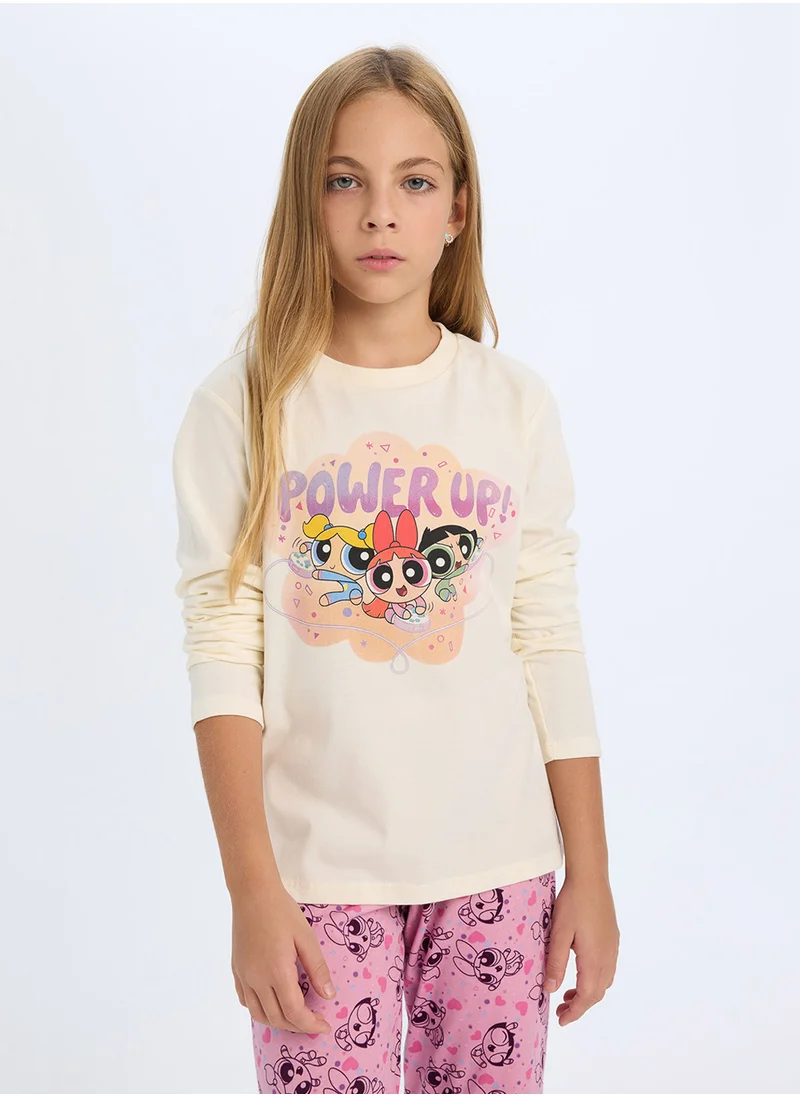 DeFacto Powerpuff Girls Regular Fit Long Sleeve Pajama Set