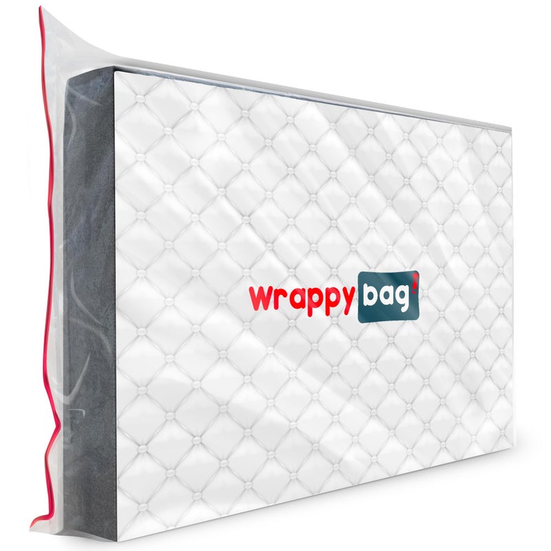 WRAPPYBAG غلاف واقي بلاستيكي للمرتبة بحجم سوبر كين  مقاوم للماء  حقيبة تخزين مضادة للتمزق  للانتقال والتخزين والنقل 80 x 80