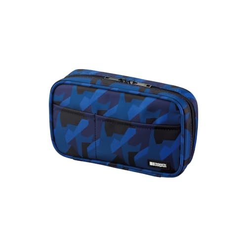 LIHIT LAB Large Capacity Zipper Pencil Case For School Office College, Big Capacity 4 Compartments Pencil Bag Holder Adults Teen Boys Girls, Travel Cosmetics Storage, Navy Camo (A7551-132) - Image 1