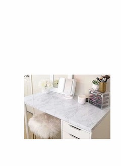 KASTWAVE Marble Wallpaper Granite Paper for Old Furniture Self Adhesive and Removable Cover Surfaces 15.8”x197“ Marble Paper Peel and Stick Easy to Apply  - Image 5