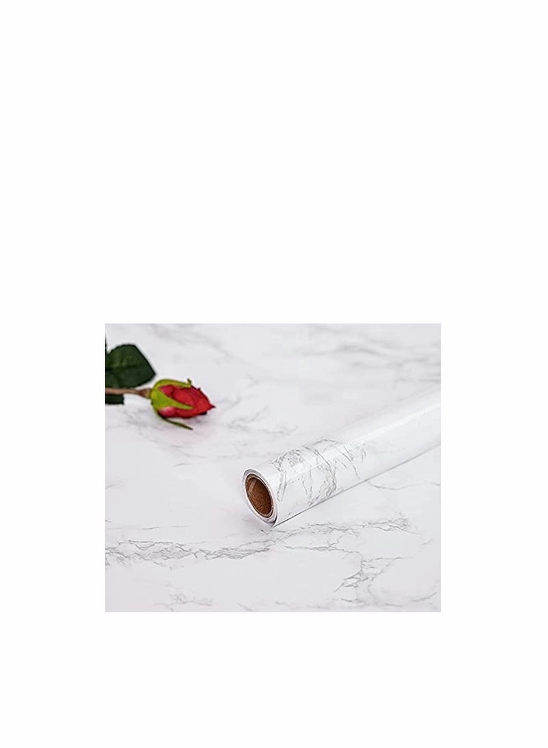 KASTWAVE Marble Wallpaper Granite Paper for Old Furniture Self Adhesive and Removable Cover Surfaces 15.8”x197“ Marble Paper Peel and Stick Easy to Apply  - Image 4