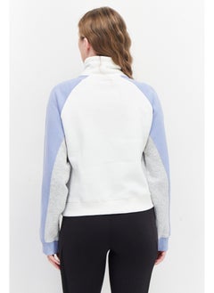 French Connection Women Funnel  Neck Colorblock Long Sleeves Sweatshirt, Blue  - Image 5