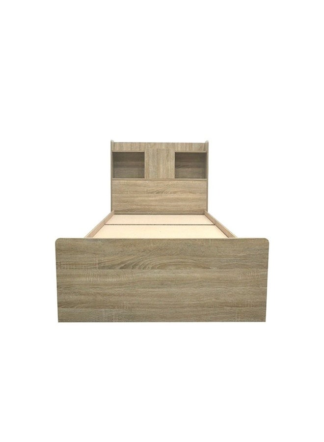 DANUBE HOME Supreme 120X200 Young Bed With Storage And Foil Lamited Strong And Sturdy Modern Design Wooden Single Bed Frame Furniture Quiet And Comfortable Beds - French Sonoma Oak - Image 3