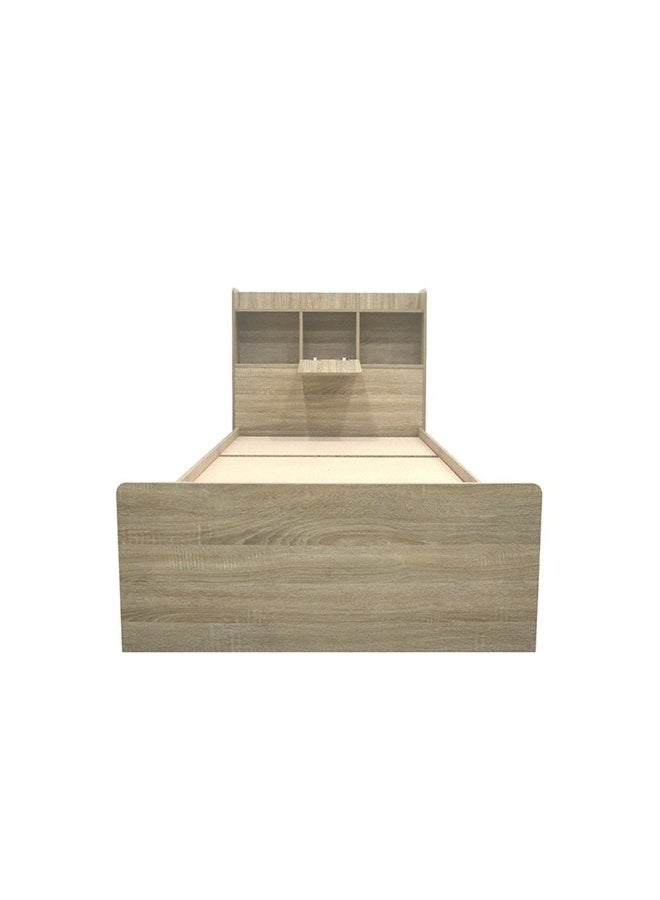 DANUBE HOME Supreme 120X200 Young Bed With Storage And Foil Lamited Strong And Sturdy Modern Design Wooden Single Bed Frame Furniture Quiet And Comfortable Beds - French Sonoma Oak - Image 2