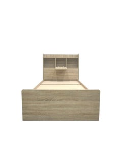 DANUBE HOME Supreme 120X200 Young Bed With Storage And Foil Lamited Strong And Sturdy Modern Design Wooden Single Bed Frame Furniture Quiet And Comfortable Beds - French Sonoma Oak  - Image 1
