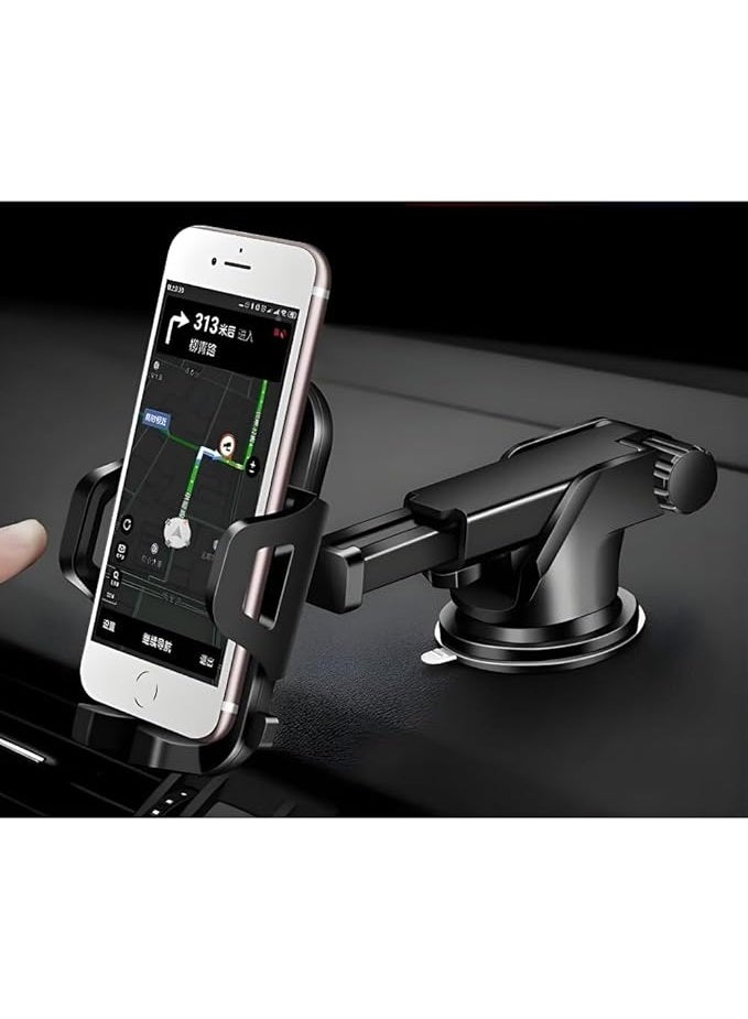zentora 2-in-1 Universal Flexible Phone Holder, 360° Rotating Cradle Mount for Car Dashboard & Air Vent, Also Works as Desk Stand - Image 4