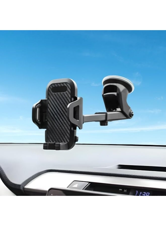 zentora 2-in-1 Universal Flexible Phone Holder, 360° Rotating Cradle Mount for Car Dashboard & Air Vent, Also Works as Desk Stand - Image 1