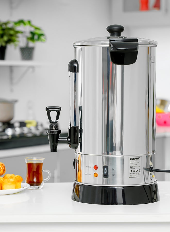 Geepas 10L Water Boiler 1650W - Auto & Reset Thermostat with High Energy Efficient | Stainless Steel Body | Perfect for Hotels, Home, Hospitals | 2 Years Warranty GK6155 Silver/ Black - Image 2