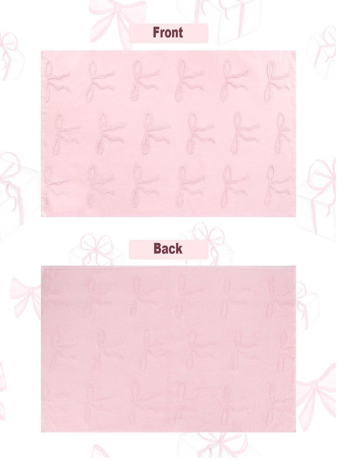TAZKZZY Pink Hand Towels for Girl Bathroom Decor - 2 Pcs Pink Bow Face Towels 100% Cotton Absorbent Decorative Jacquard Weave Bath Decor, Preppy Bath Decors Gift for Coquette Girl, 14 * 29inch - Image 5