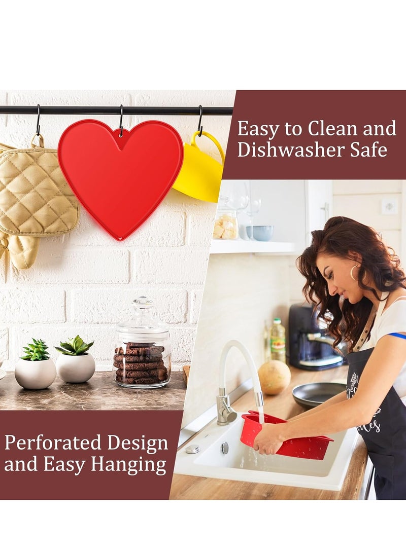 2pcs 8 Inch Heart Shaped Cake Silicone Moulds, Nonstick Silicone Heart Cake Mold,Reusable Baking Tins,Handmade DIY Cake Pan - Image 5