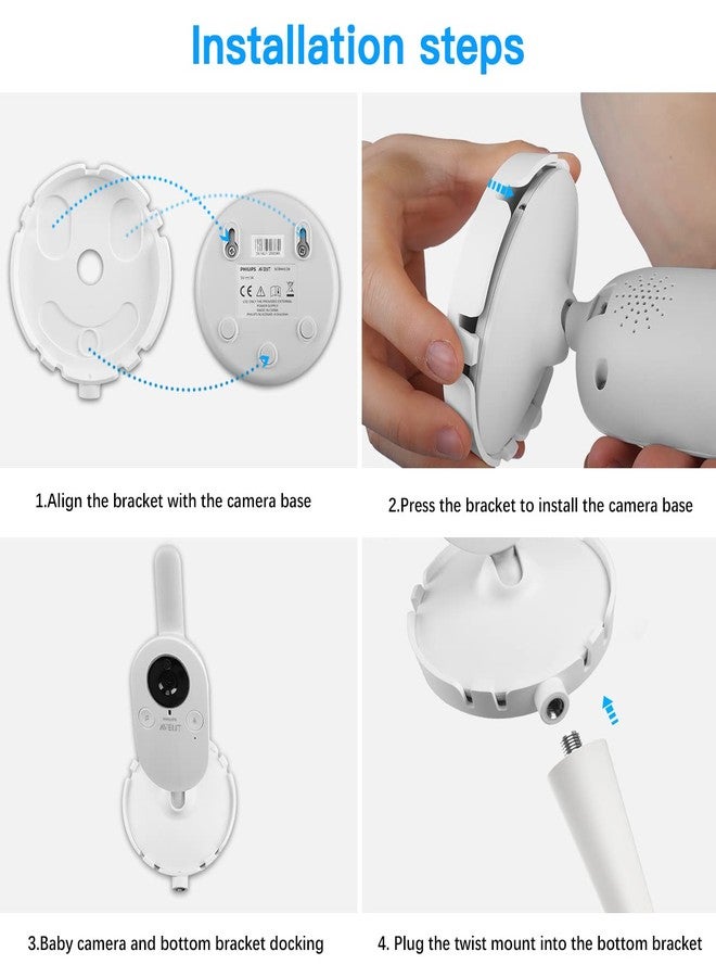 HOLACA Baby Monitor Flexible Mount Crib Mount for nannio Hero2 Hero3 Video Baby Monitor Philips Avent SCD843/37 - Twist Versatile Mounting Kit for nannio Baby Monitor - Image 5