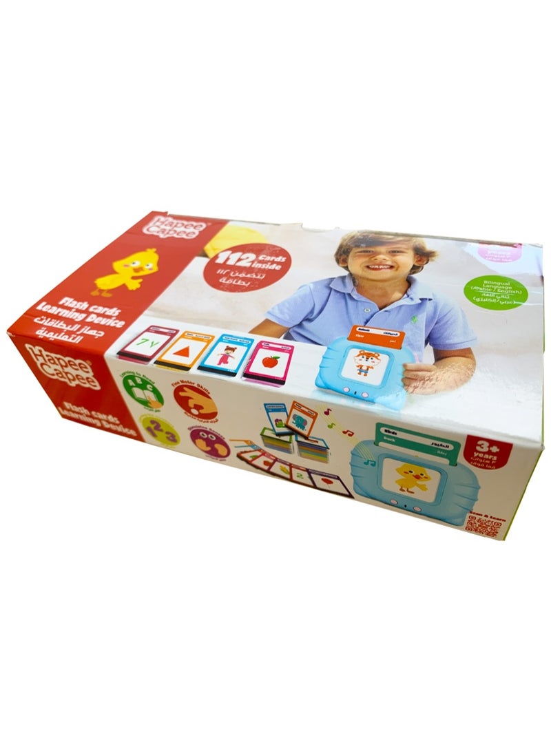 Hapee Capee بطاقات التعلم السريعة هابي كابي باللغة الإنجليزية/العربية، تعمل بالبطارية | تعلم الحروف والأرقام والأشكال | لعبة مسلية | لعبة تعليمية | لعبة تعليم مبكر | تساعد في تطوير المهارات الحركية | هدية مثالية للأطفال الصغار - Image 4