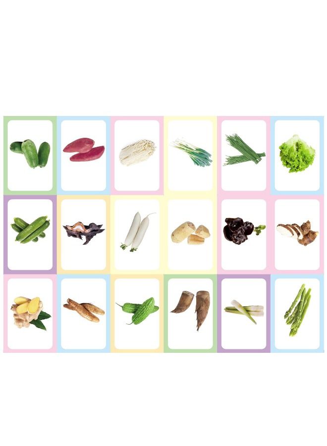 36 PCS Double Sided Early Education Flash Cards, Vegetable Recognition Education Enlightenment Card, Puzzle Early Education Fun Cards, Educational Learning Toys for 1-6 Year Old Kids (Vegetable) - Image 4