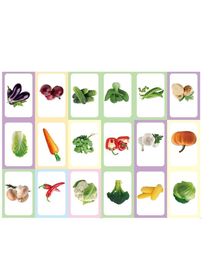 36 PCS Double Sided Early Education Flash Cards, Vegetable Recognition Education Enlightenment Card, Puzzle Early Education Fun Cards, Educational Learning Toys for 1-6 Year Old Kids (Vegetable) - Image 5
