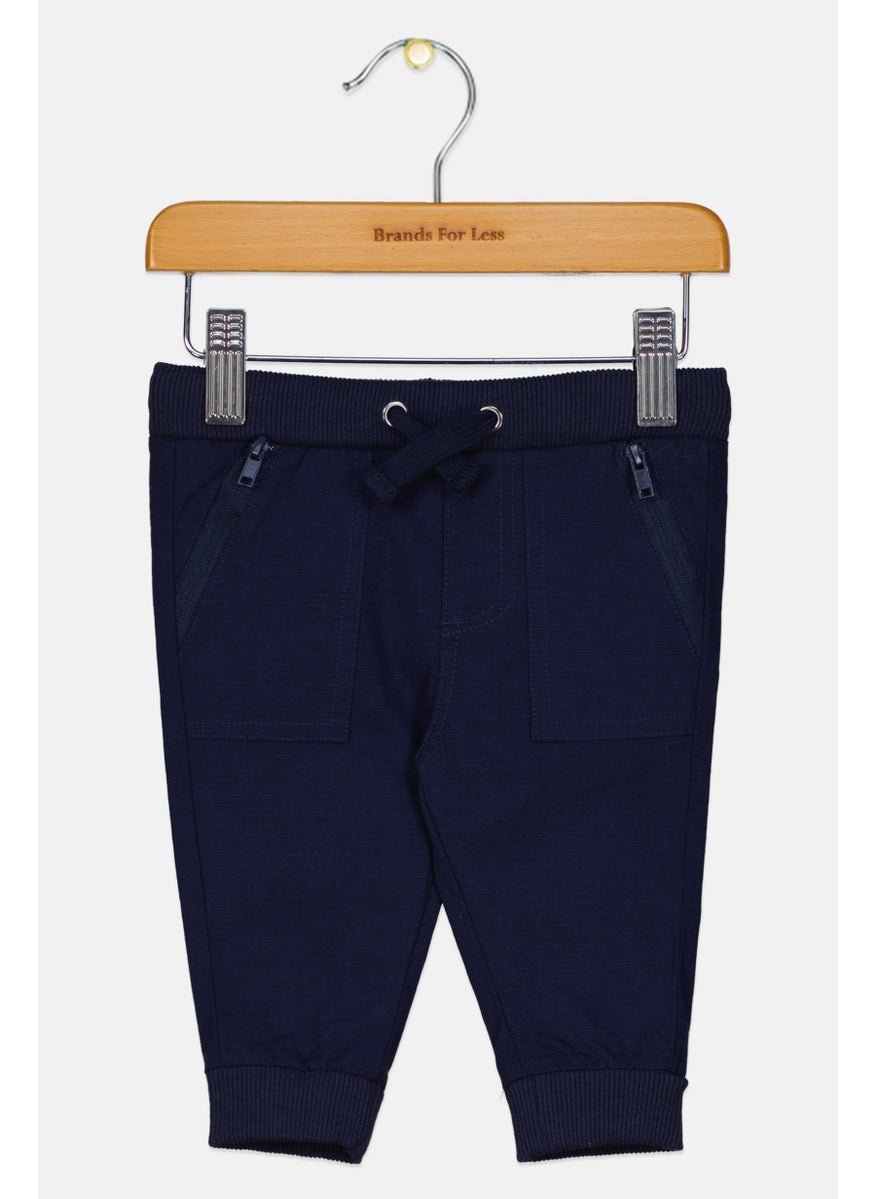 Andy & Evan Toddlers Boy Drawstring Plain Pants, Navy  - Image 1