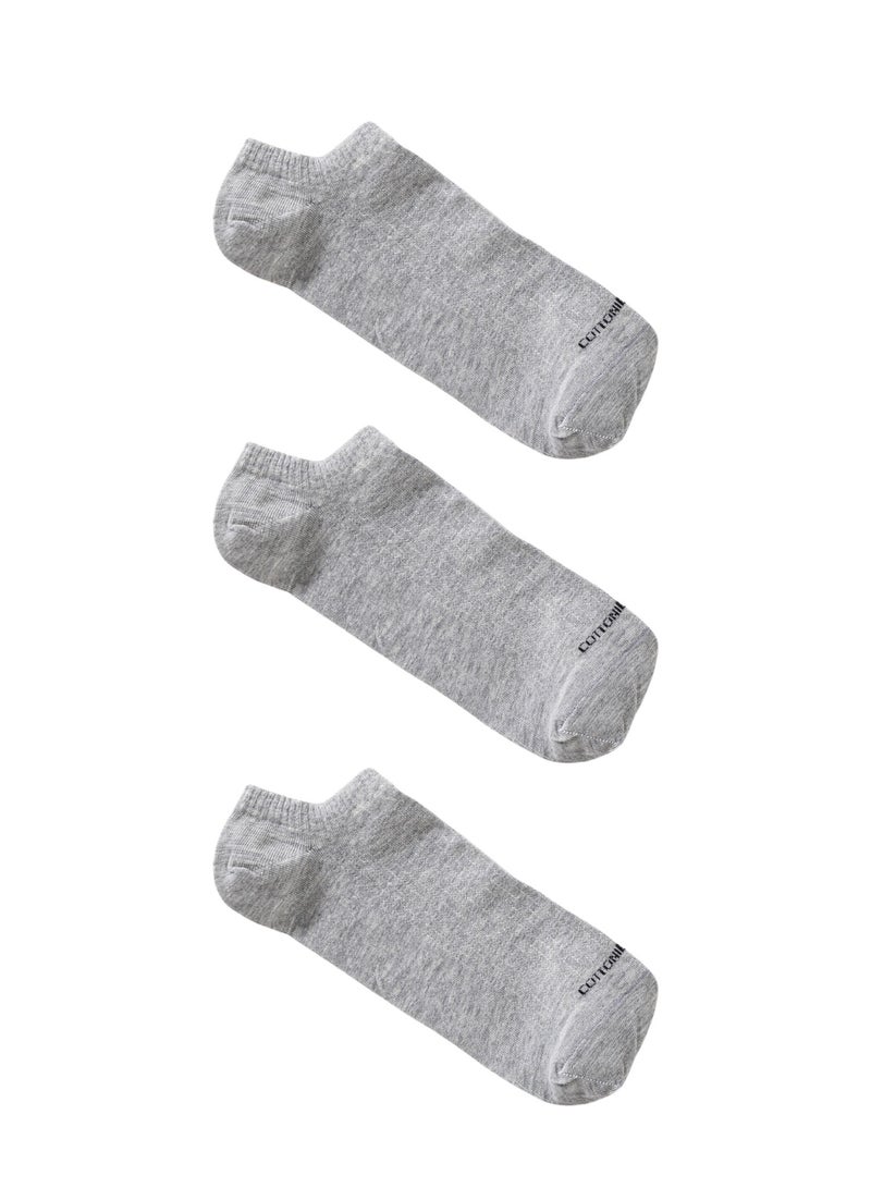 Cottonil Pack of 3 Unisex Mini Socket Socks - Grey - Image 1