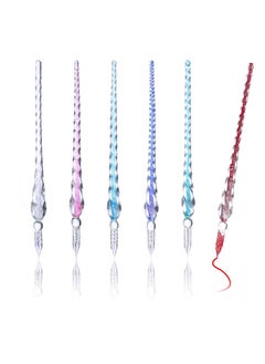 Y&D Glass Dip Pens, 6 Handmade High Boron Signature Pens Creative Inner Thread Elegant Crystal for Writing Drawing Decoration Business Gifts (6 Colors)  - Image 1