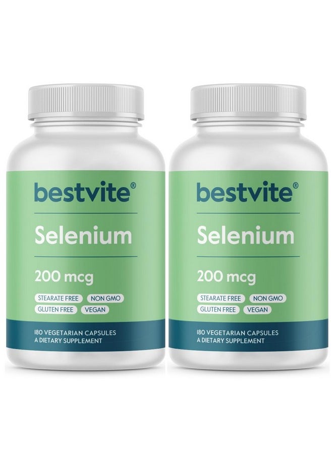 BESTVITE - BESTVITE Selenium 200mcg (360 Vegetarian Capsules) (2-Pack) - No Stearates - No Flow Agents - Vegan - Non-GMO - Gluten Free - Image 1