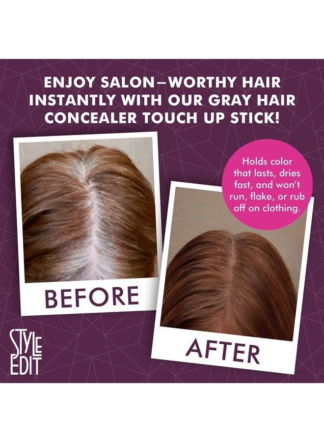 Style Edit Root Touch Up Stick for Medium Brown Hair,Root Concealer for Gray Hair Coverage,Temporary Hair Color,Premium Hair Shading Sponge Pen,Hair Makeup Root Cover Up,Travel Size,0.11 oz Stick - Image 3