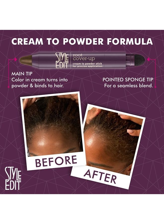 Style Edit Root Touch Up Stick for Medium Brown Hair,Root Concealer for Gray Hair Coverage,Temporary Hair Color,Premium Hair Shading Sponge Pen,Hair Makeup Root Cover Up,Travel Size,0.11 oz Stick - Image 4