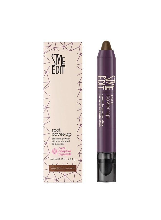 Style Edit Root Touch Up Stick for Medium Brown Hair,Root Concealer for Gray Hair Coverage,Temporary Hair Color,Premium Hair Shading Sponge Pen,Hair Makeup Root Cover Up,Travel Size,0.11 oz Stick - Image 1