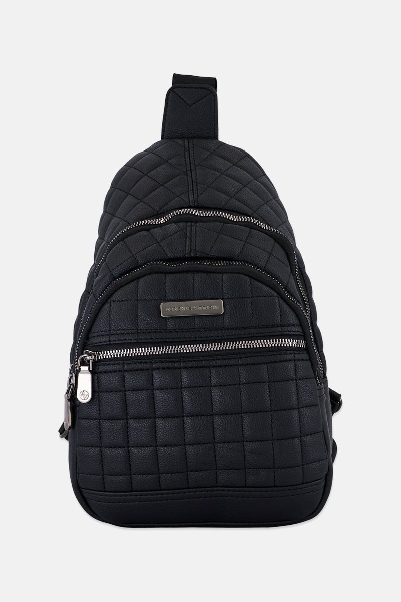 ADRIENNE VITTADINI Women Quilted Sling Bag, Black - Image 1