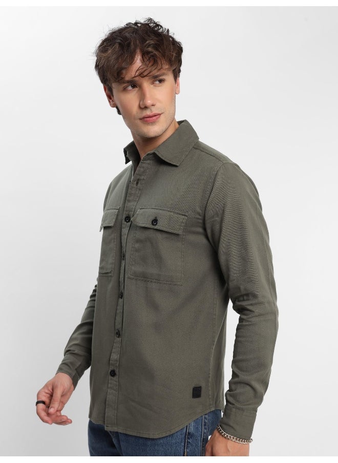 Beyoung Dark Grey Urban Shirt for Men  - Image 1