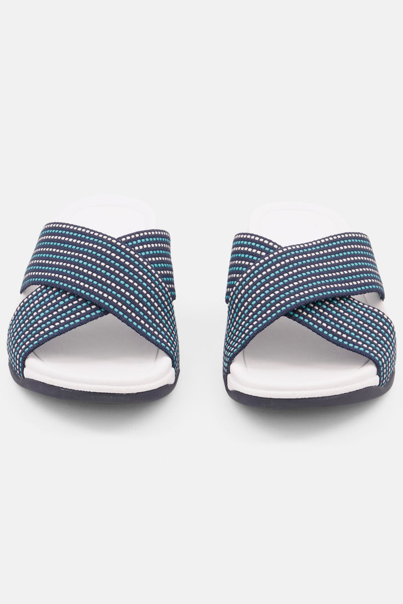 FitFlop Men Surfer Weav-Stripe Slipper, White - Image 3