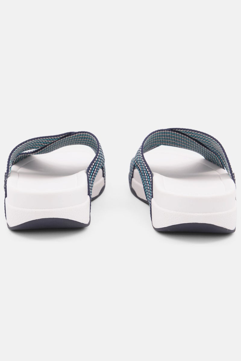 FitFlop Men Surfer Weav-Stripe Slipper, White - Image 2