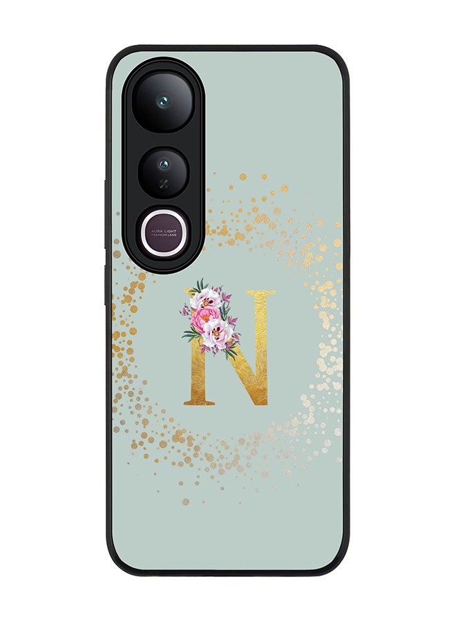 Stylizedd For vivo V50 Lite Case,Slim fit Camera Protection, Shockproof Thin Phone cover  - Custom Monogram Floral - N  (Light Grey )