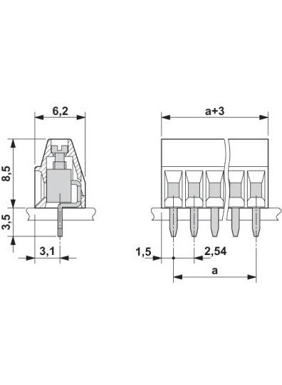 PCB Terminal Block - Mpt 0.5/ 7-2.54 Standard