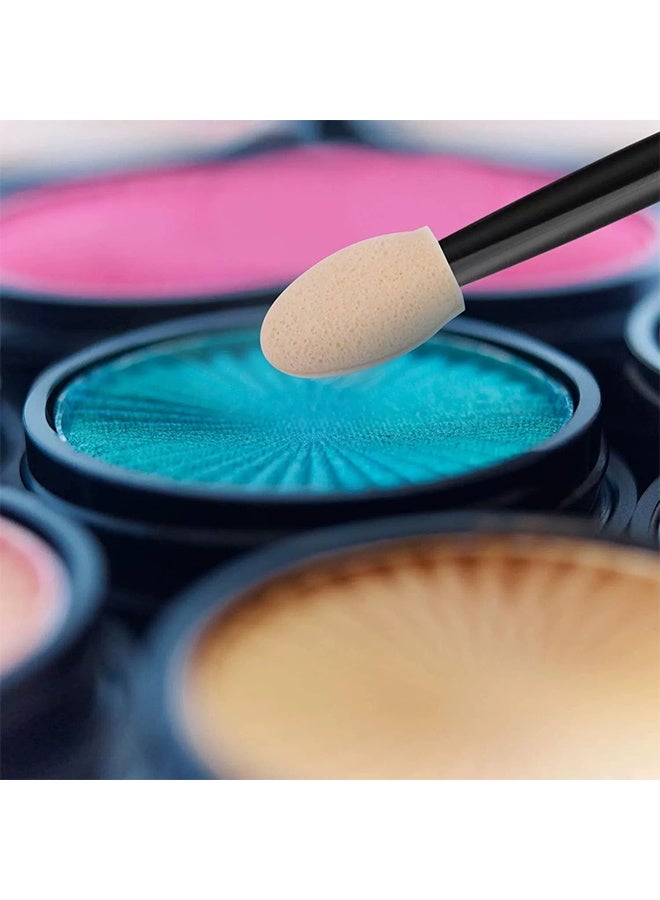 50 Pieces Disposable Double Sided Eyeshadow Sponge Applicator with Container, Eyeshadow Brush Applicator - Image 2