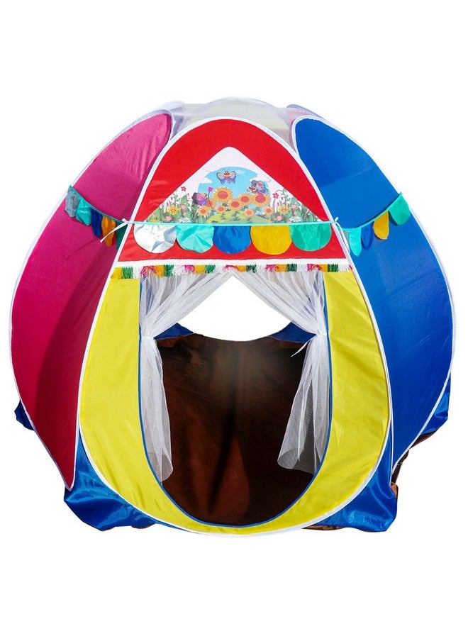 HomeCute Homecute Hexagonal Igloo Type Foldable Pop Up Kids Tent House, Play Tent House for Kids (Jumbo Size-Multi Color)  - Image 1