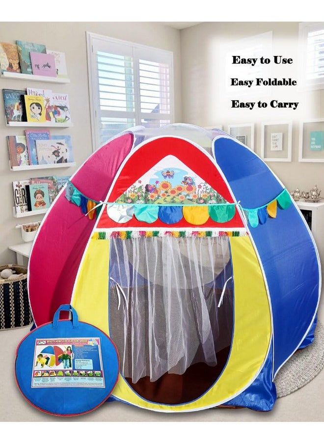HomeCute Homecute Hexagonal Igloo Type Foldable Pop Up Kids Tent House, Play Tent House for Kids (Jumbo Size-Multi Color)  - Image 3