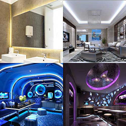BTF-LIGHTING 5050 RGBW RGB+Cool White(6000K-7000K) 4 Colors in 1 LED Tape Light DC12V 5m 16.4ft 60LED/m Multi-Colored IP65 Black 12mm PCB for Bedroom Kitchen Home Decoration(No Adapter or Controller) - Image 5