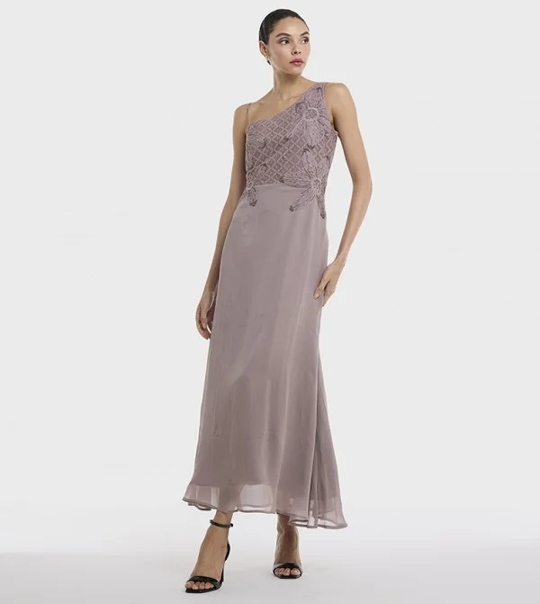 بي سي بي جي Women'S One-Shoulder Embellished Dress