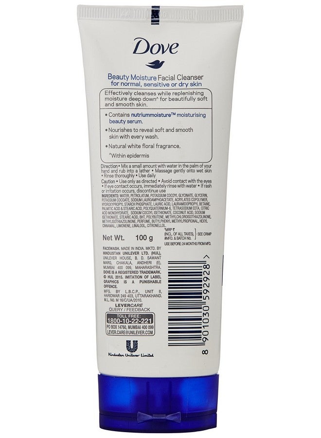 Dove Beauty Moisture Conditioning Face Wash Cleanser 100Gm - Image 2