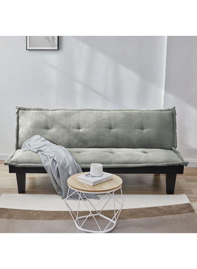 DANUBE HOME V2 Manolo Fabric Sofabed | Convertible Sleeping Sofa Bed | Comfortable Living Room Furniture L165xW80xH73cm - Grey - Image 1