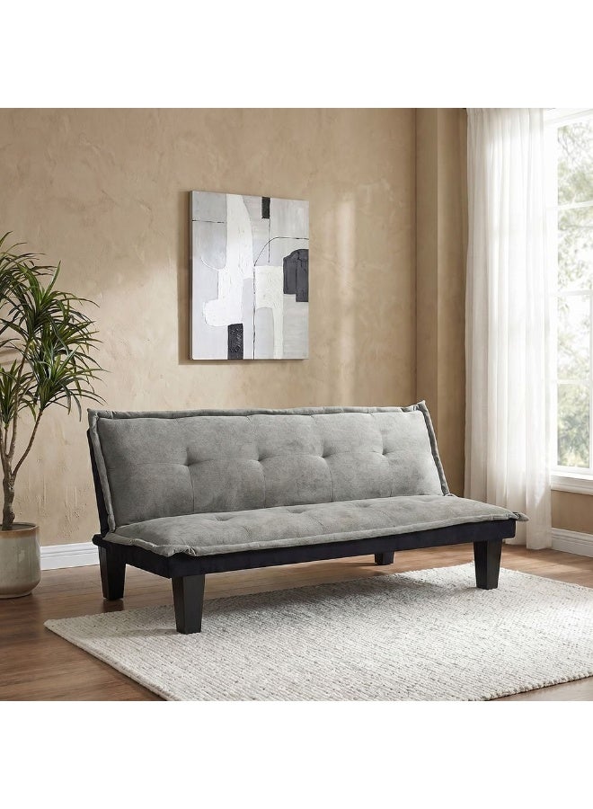 DANUBE HOME Manolo Fabric Sofabed | Convertible Sleeping Sofa Bed | Comfortable Living Room Furniture L165xW80xH73cm - Grey - Image 1