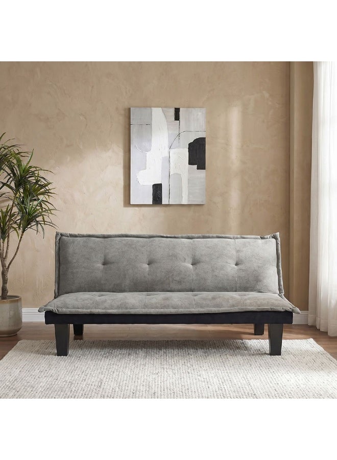 DANUBE HOME Manolo Fabric Sofabed | Convertible Sleeping Sofa Bed | Comfortable Living Room Furniture L165xW80xH73cm - Grey - Image 2