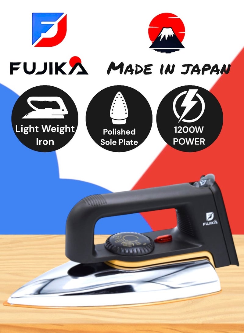 FUJIKA FUJIKA Dry Iron DL21SKSY | 1000–1200W, Ceramic Soleplate, Easy Temperature Control – 3-Year Warranty, Made in Japan  - Image 4