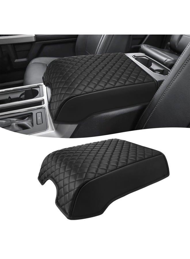 KBH Center Console Armrest Cover for 2015-2020 Ford F150, 2017-2022 F250 F350 F450 F550, 2018-2024 Expedition, Bucket Seat, PU Leather Cushion Thick Pad, Anti-Scratch, Black (Not for Other Years) - Image 1