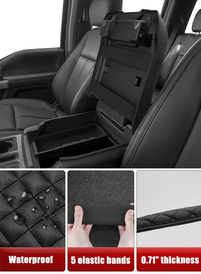 KBH Center Console Armrest Cover for 2015-2020 Ford F150, 2017-2022 F250 F350 F450 F550, 2018-2024 Expedition, Bucket Seat, PU Leather Cushion Thick Pad, Anti-Scratch, Black (Not for Other Years) - Image 5