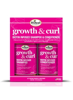 difeel Growth And Curl Biotin Shampoo 12Oz & Conditioner 12Oz 2Pc Gift Box Curly Hair Shampoo & Curly Hair Conditioner Boxed Gift Set  - Image 3
