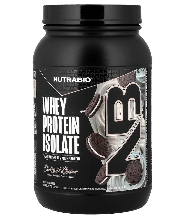 NutraBio Whey Protein Isolate Ice Cream Cookie Dream 2 lb (907 g)