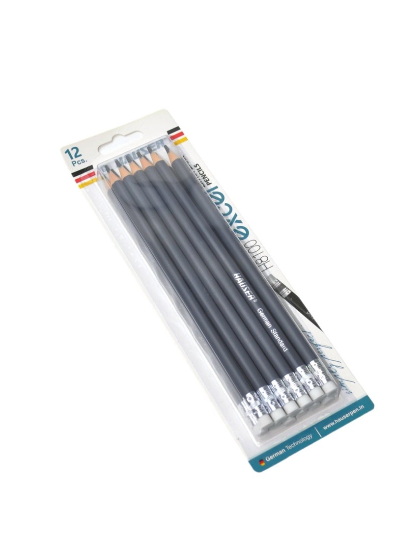 HAUSER - HAUSER EXCEL JUMBO EXTRA DARK PENCIL , DARK AND STRONG LEAD SUPERIOR TRATED SOFT WOOD STRONG AND ACCURATE BONDING , HIGH QUALITY COMPRESSED 2B LEADS FOR DARK LINES AT LOW PRESSER GERMAN STANDARD, GRIP SOLID - Image 1